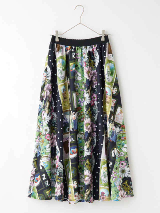 パネルプリントコラージュスカート