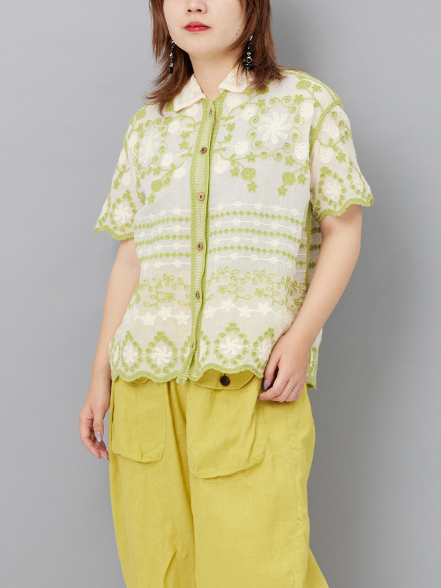 刺繍コットンブラウス la primavera online store