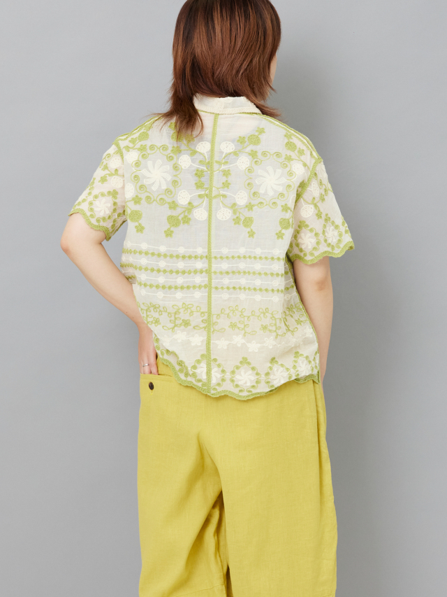 HOLIDAY／日本製 定価4.4万円 手織りインド産 カディコットンブラウス a124d0010.jpg