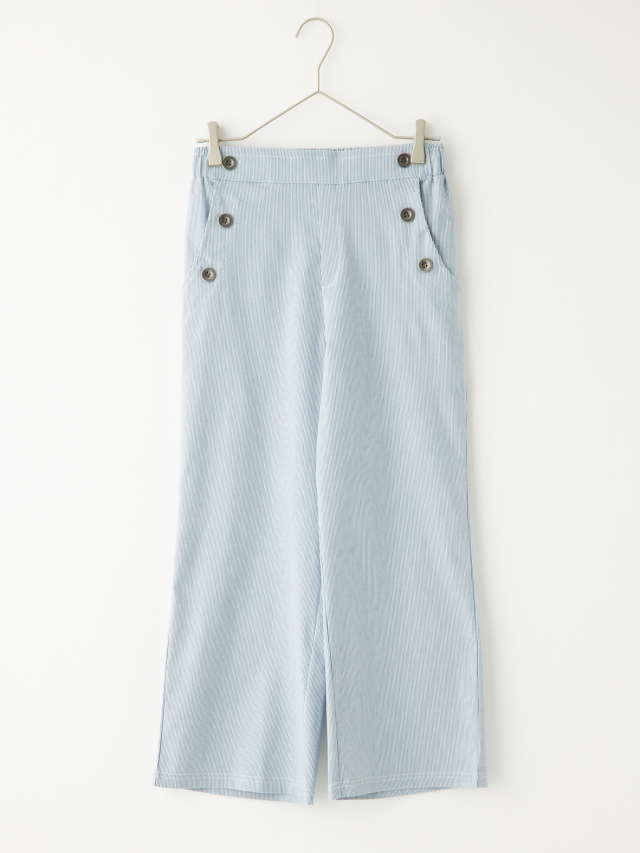 サイドボタンストライプマリンパンツ