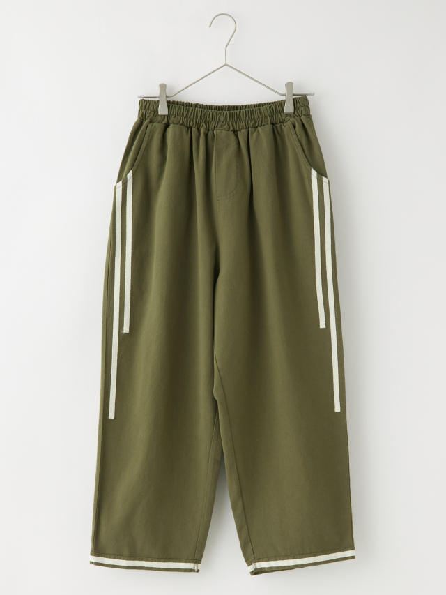 サイドテープクロップドワイドパンツ