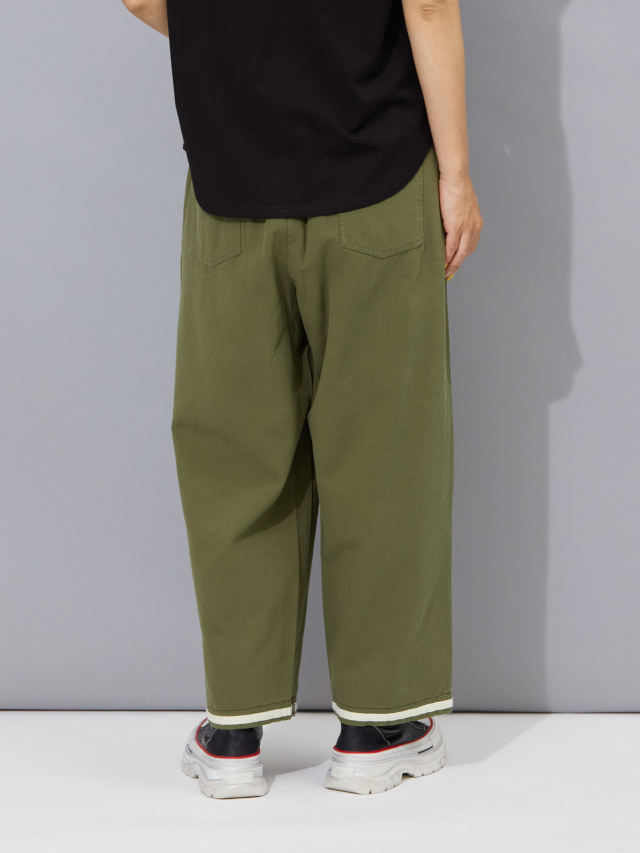 サイドテープクロップドワイドパンツ la primavera online store
