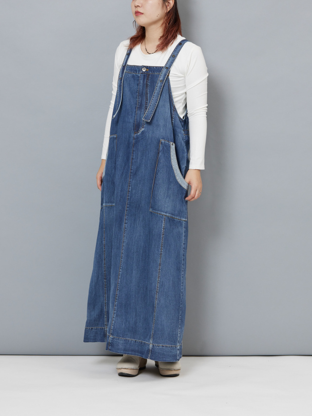バックタグダンガリージャンパースカート la primavera online store