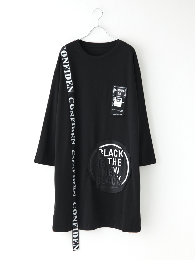 ロゴテープデザイン長袖カットソーワンピース la primavera online store