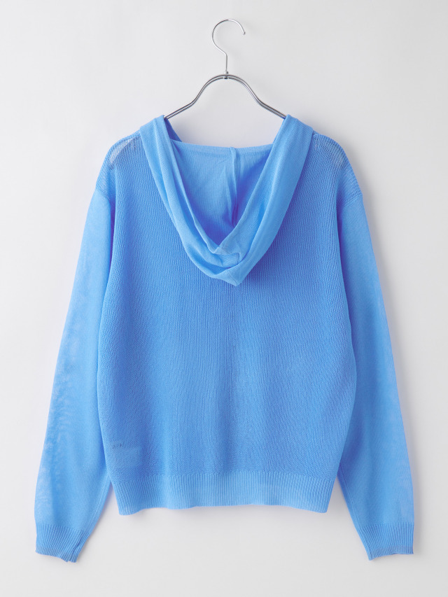 フード付きメッシュニットボタンカーディガン la primavera online store