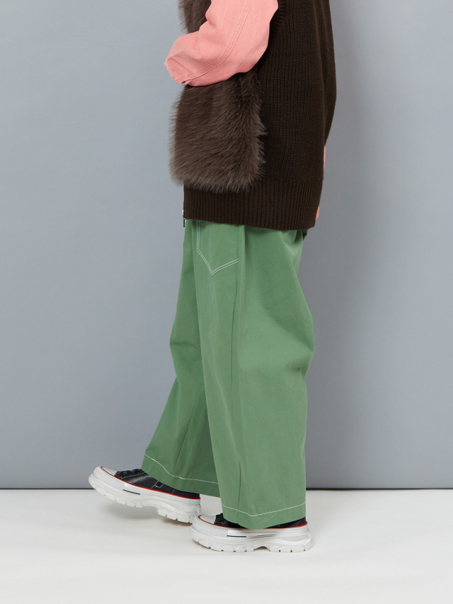 カラーステッチビッグポケットワイドパンツ la primavera online store