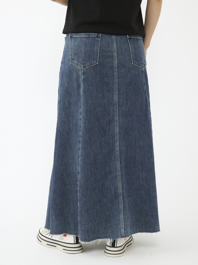 切りっぱなしデザインロングデニムスカート la primavera online store
