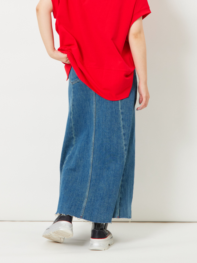 切りっぱなしデザインロングデニムスカート la primavera online store