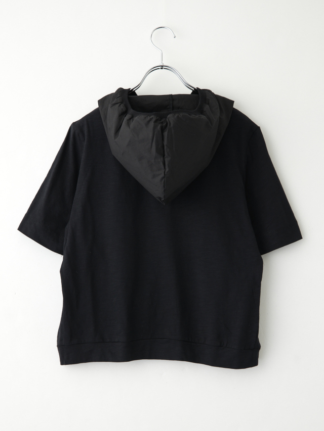フード付き異素材コンビ半袖トップス la primavera online store