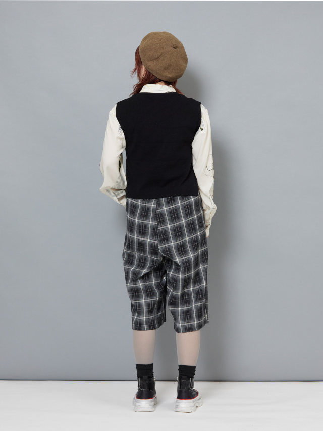 タック入りチェックハーフパンツ la primavera online store