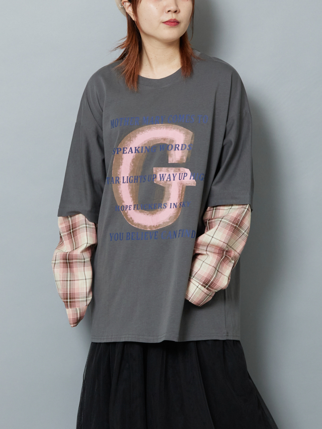 シャツレイヤード風ビッグロンT la primavera online store