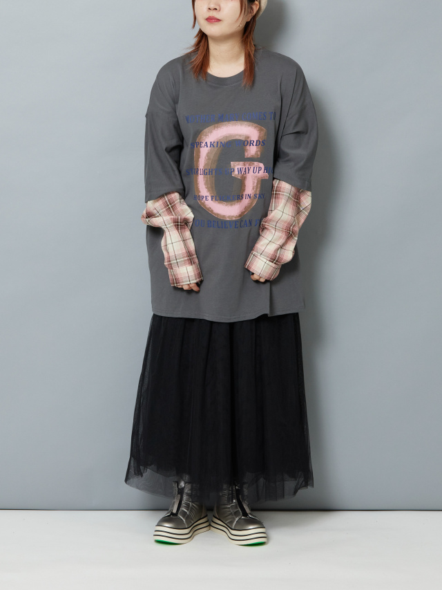 シャツレイヤード風ビッグロンT la primavera online store