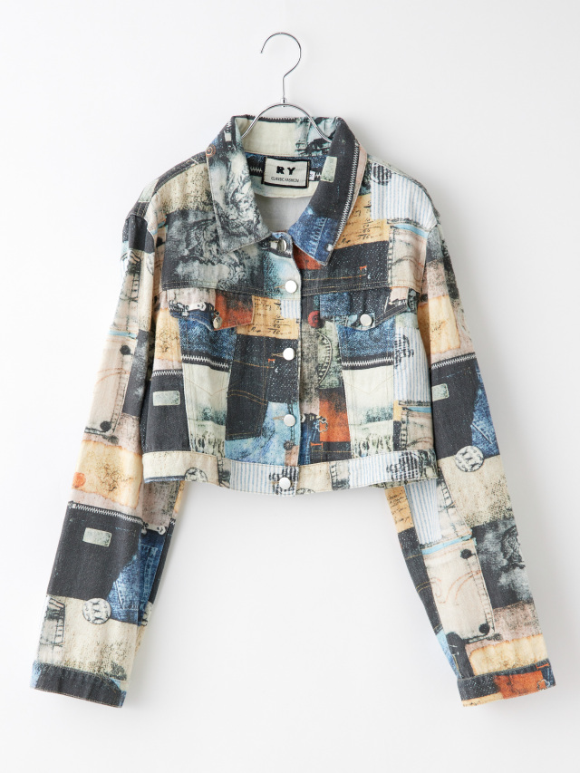 プリントカラーデニムジャケット la primavera online store