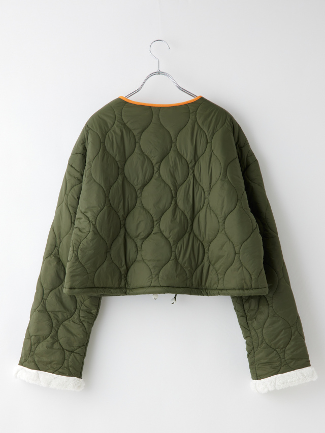 カラーパイピング裏ボアキルティングジャケット la primavera online store