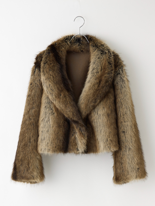 マーブルファーショートコート