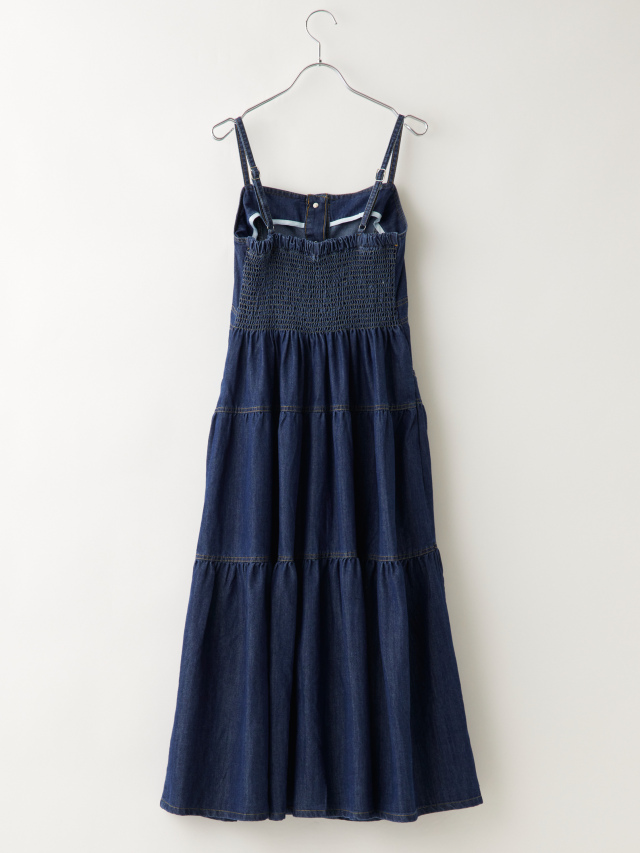 前ボタンティアードデニムキャミワンピース la primavera online store