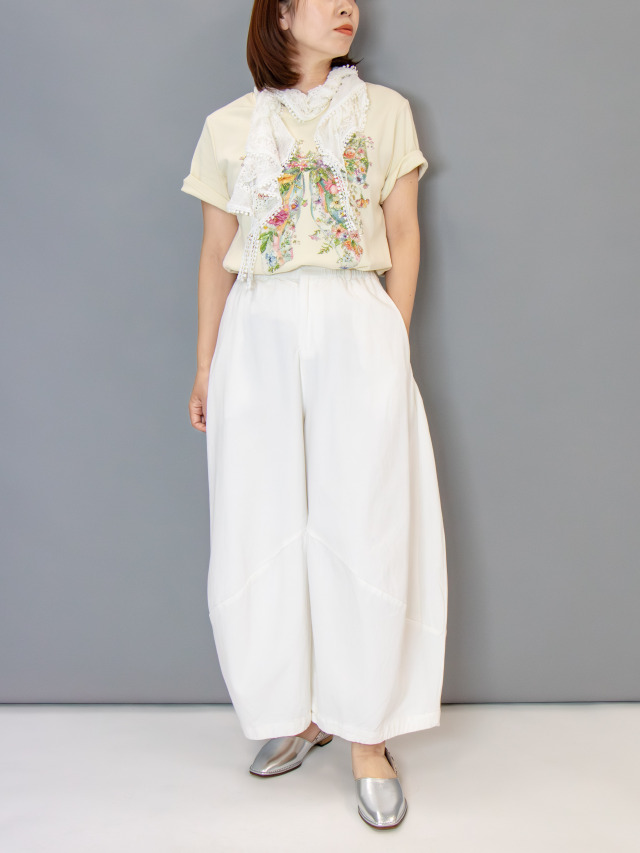 4/17LIVE】裾切り替えワイドコクーンパンツ la primavera online store