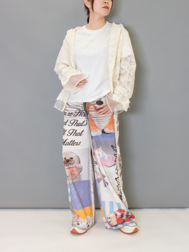 オーガンジーレースフード付きジップブルゾン la primavera online store