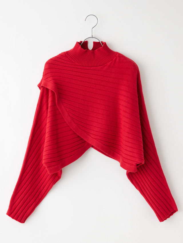 太リブボレロタートルニット