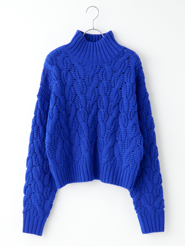 新品未使用　malo CALAMITA ケーブル編みセーター Lサイズ Pierrot ニット セーター ケーブル透かし編みニット レディース