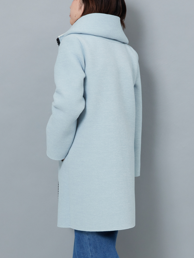 フード付きBIGジップアップロングコート la primavera online store