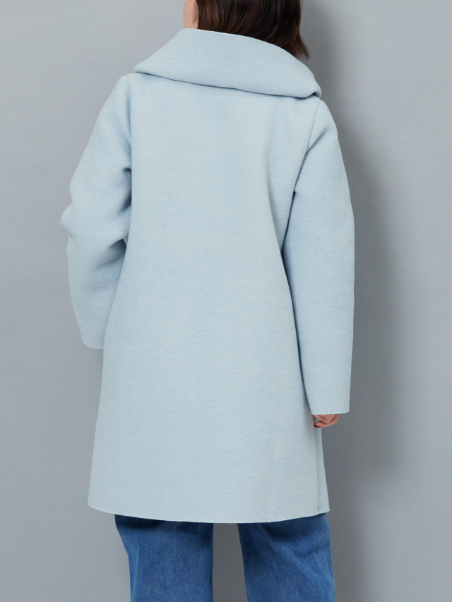 フード付きBIGジップアップロングコート la primavera online store