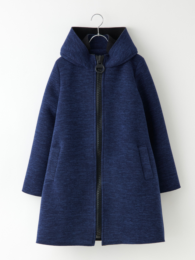 フード付きBIGジップアップロングコート la primavera online store