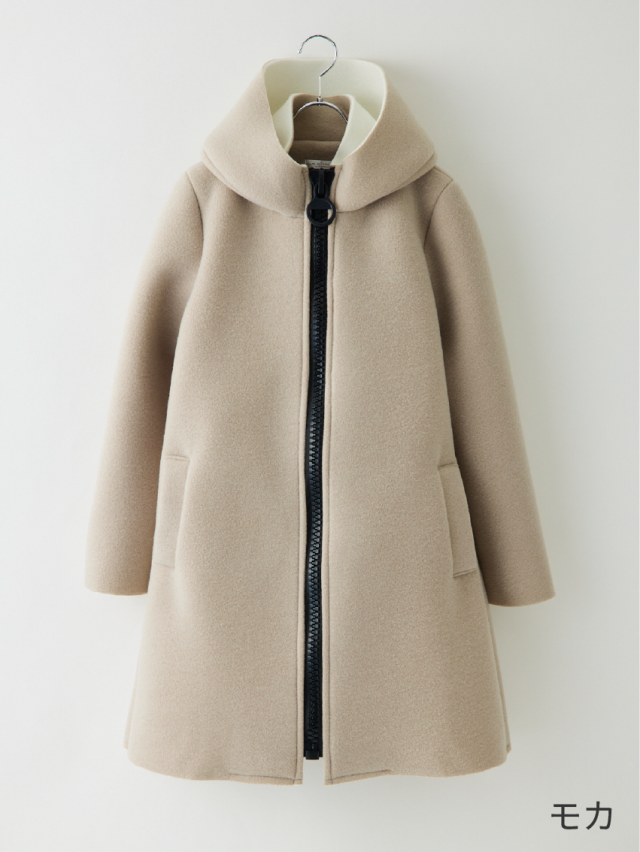 フード付きBIGジップアップロングコート la primavera online store