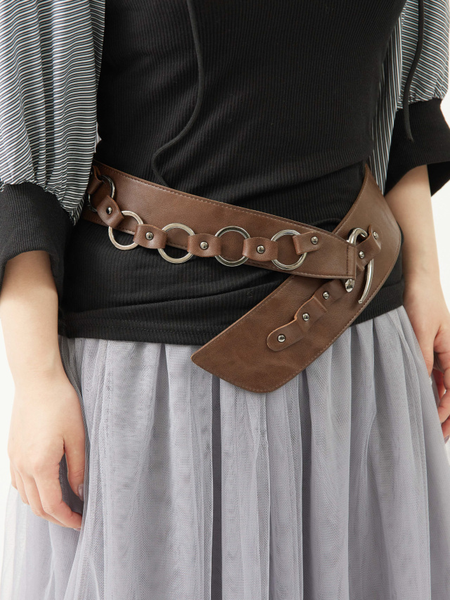 EDIT.FOR LULU - CLINE KOLAREK ヴィンテージ  ベロアコルセット風トップス レザーワイドコルセットベルト la primavera online store