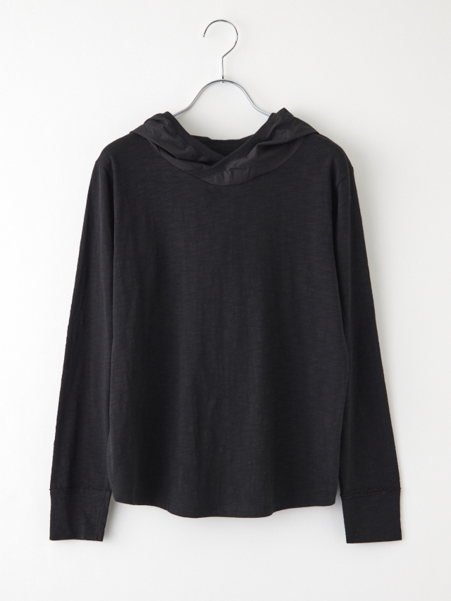 フード付き異素材コンビカットソー la primavera online store