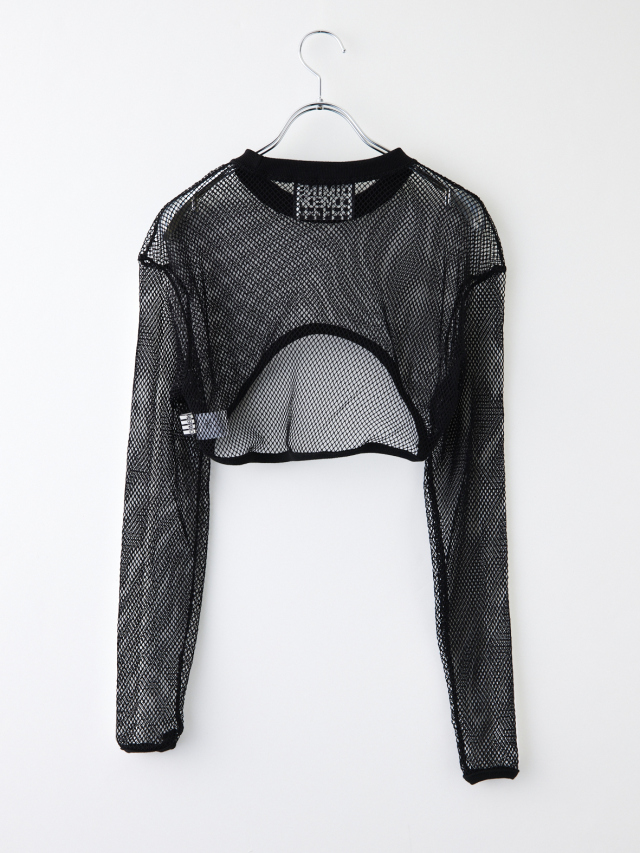ショート丈袖ライン入りメッシュトップス la primavera online store