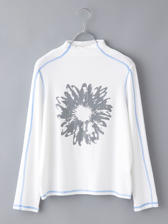 フラワープリントボトルネックステッチカットソー la primavera online