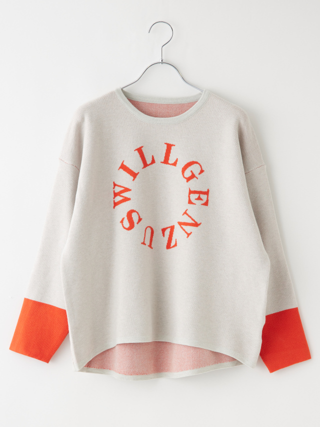 サークルロゴ袖バイカラーニット la primavera online store