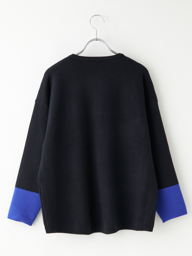 サークルロゴ袖バイカラーニット la primavera online store