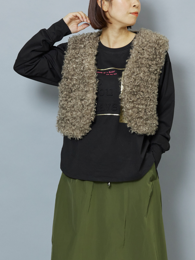 プードルボアショートベスト la primavera online store