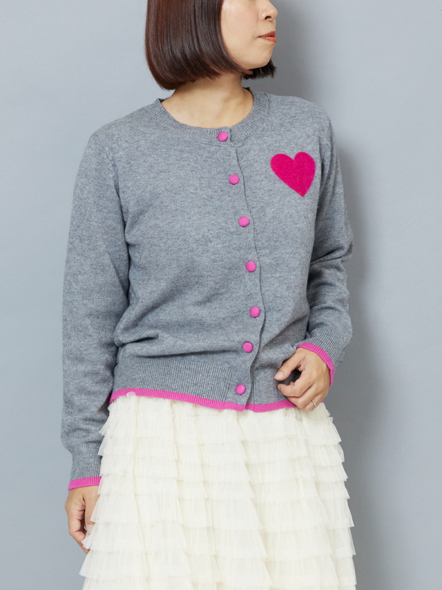 ワンポイントハートカーディガン la primavera online store