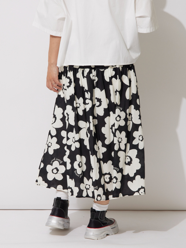 モノトーンフラワースカート la primavera online store