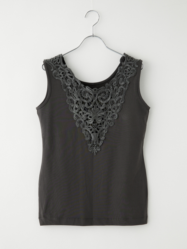 レース付きカラータンクトップ la primavera online store