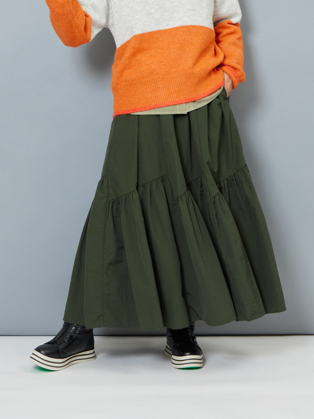 ベルト付きランダムティアードスカート la primavera online store