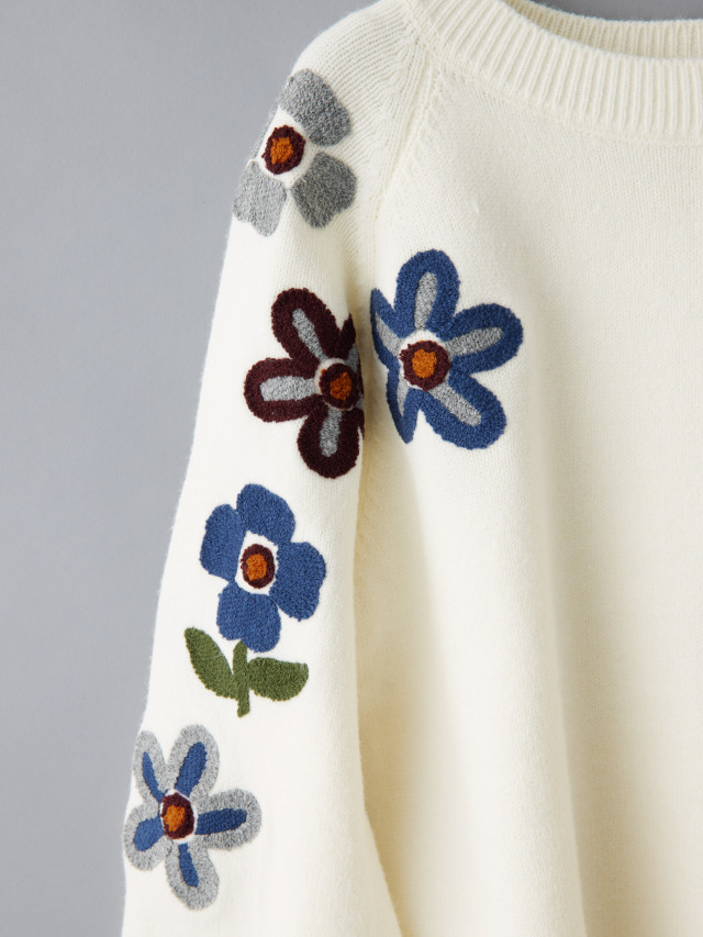 フラワー刺繍ラグランニット la primavera online store