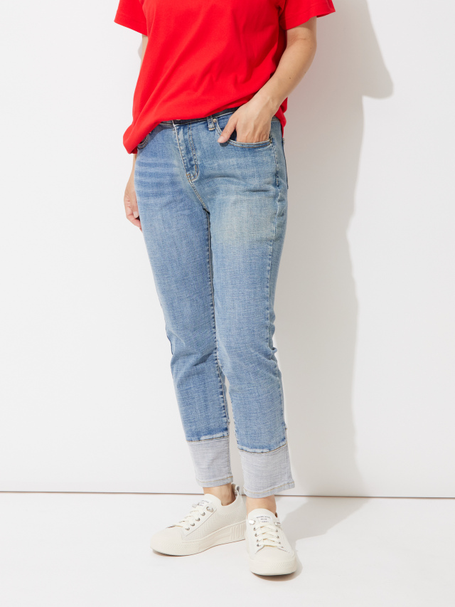 【ウォニョン着用】 JEANS バレリーナデニムシューズ 直営 裾切り替えウォッシュ加工デニム la primavera online store
