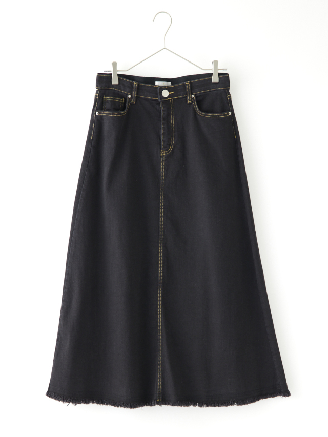 裾切りっぱなしストレッチデニムスカート la primavera online store