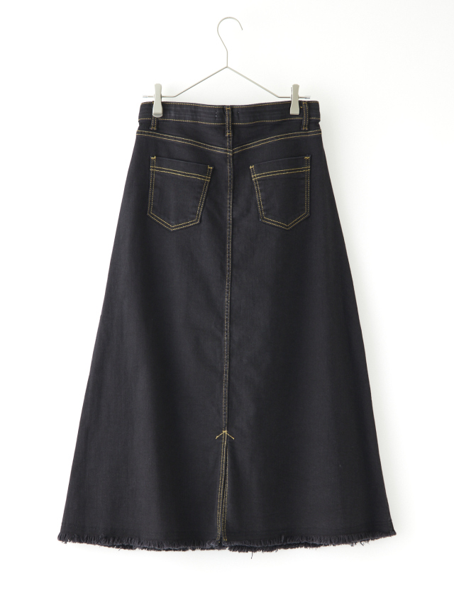 裾切りっぱなしストレッチデニムスカート la primavera online store