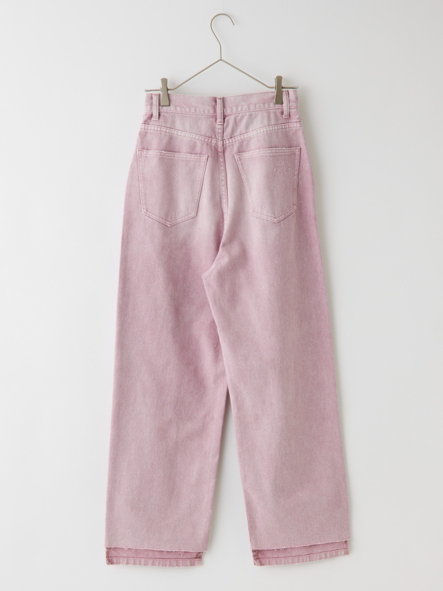 ダメージ加工タックデニムカラーパンツ la primavera online store