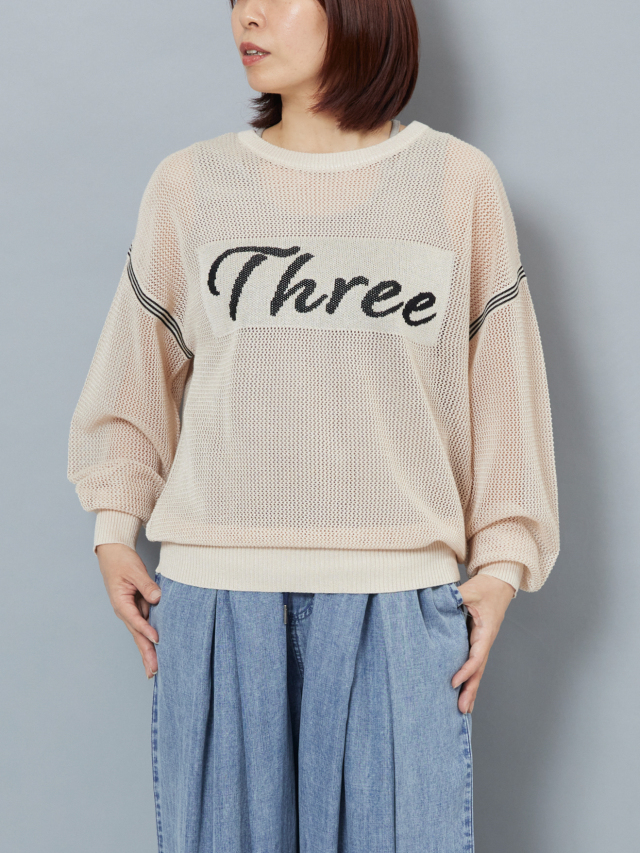 ロゴメッシュニット