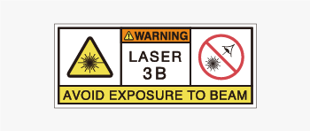 レーザ製品用の警告ラベル画像