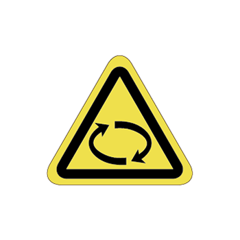 回転物注意ラベルT-03-SSの画像