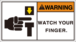 FW-158-Mの製品画像,警告ラベル