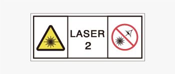 レーザ製品用の警告ラベル画像