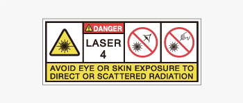 レーザ製品用の警告ラベル画像